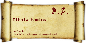 Mihaiu Pamina névjegykártya